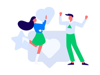 Happy Valentine's Day flat character vector concept business hand drawn illustration
