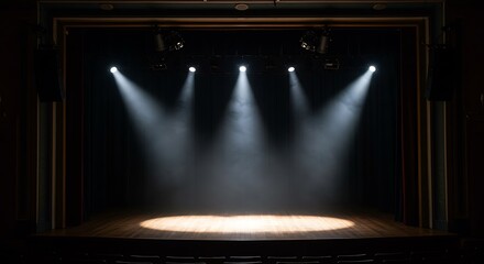 Fototapeta premium Empty stage in spot lights