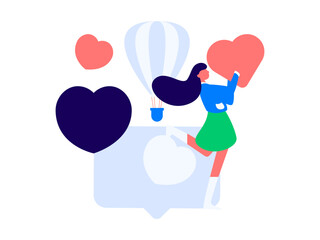 Happy Valentine's Day flat character vector concept business hand drawn illustration
