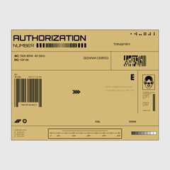 Label design.  Graphic asset for streetwear design. Retro futuristic element  for apparel, clothing and poster