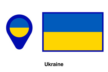 Ukrainian flag vector isolated on transparent background