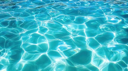 Obraz premium Turquoise water surface, shimmering with sunlit ripples.