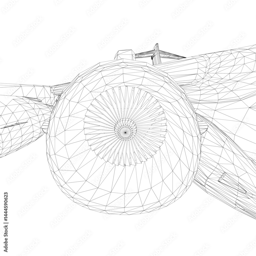 Aufkleber a plane with a large propeller on the side. the propeller is spinning and the plane is in motion