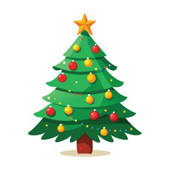 Fototapeta premium Elegant Christmas Tree Vector Image