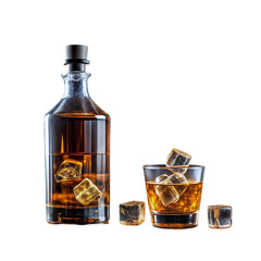Whiskey Decanter & Glass with Ice