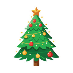 Fototapeta premium Elegant Christmas Tree Vector Image