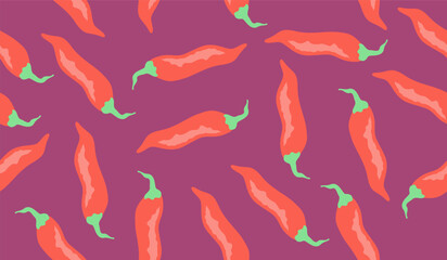 Cute spicy chili pattern background vector design