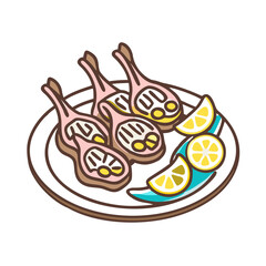  Tasty Plate of Grilled Lamb Chops