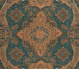 Intricate Moroccan geometric pattern, flat design, seamless repeat , modern, wallpaper, decoration