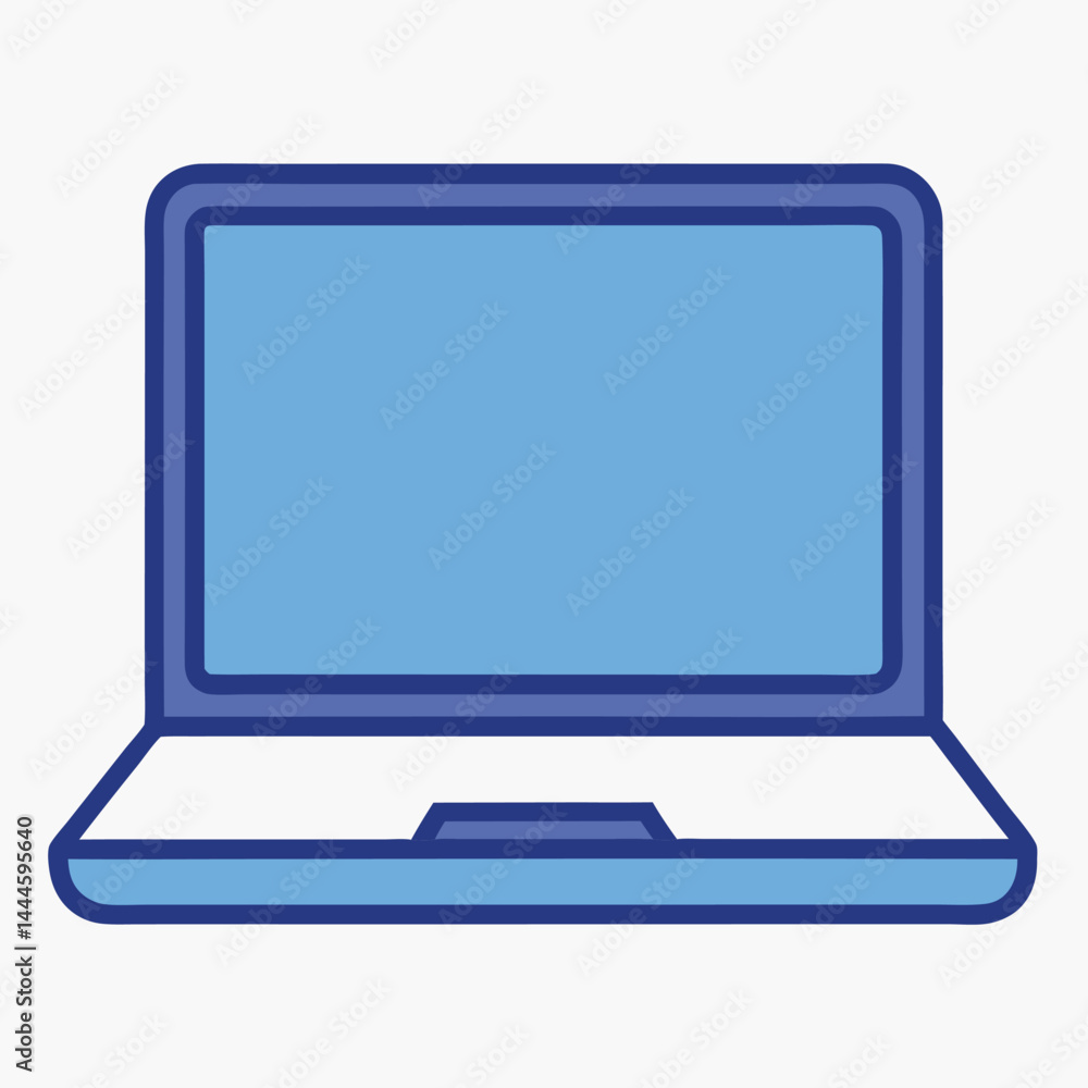 Poster laptop computer or notebook computer flat icon for apps and websites