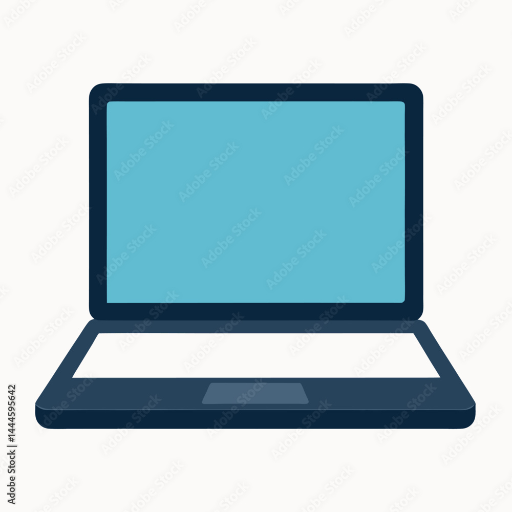 Poster laptop computer or notebook computer flat icon for apps and websites