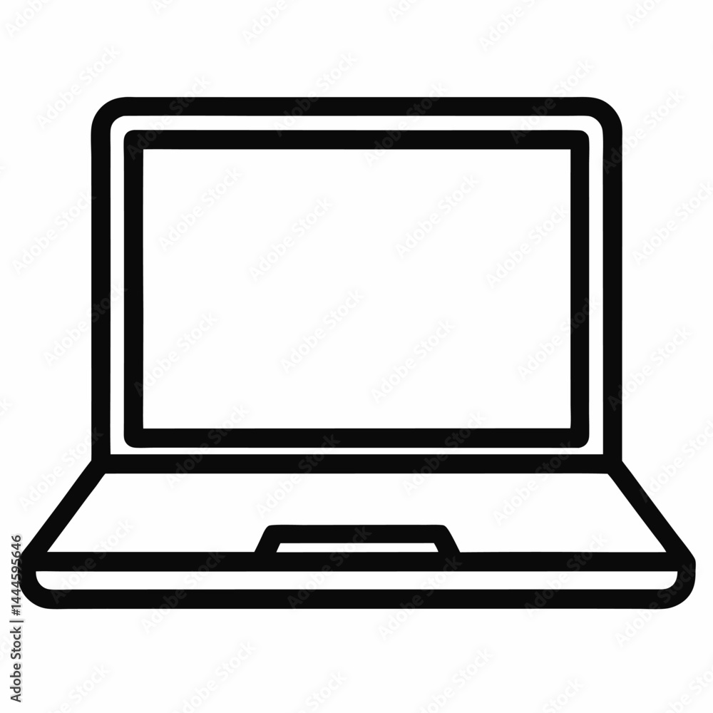 Poster laptop computer or notebook computer flat icon for apps and websites