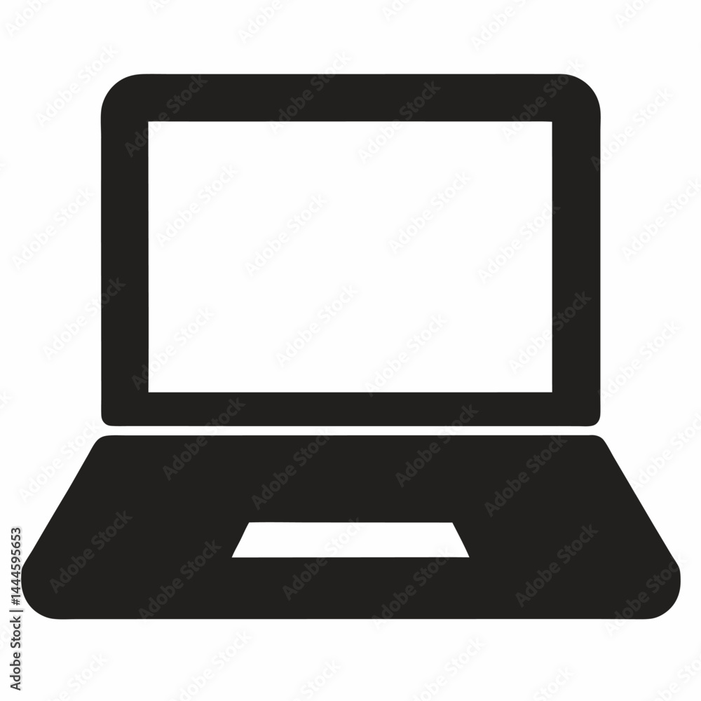 Poster laptop computer or notebook computer flat icon for apps and websites