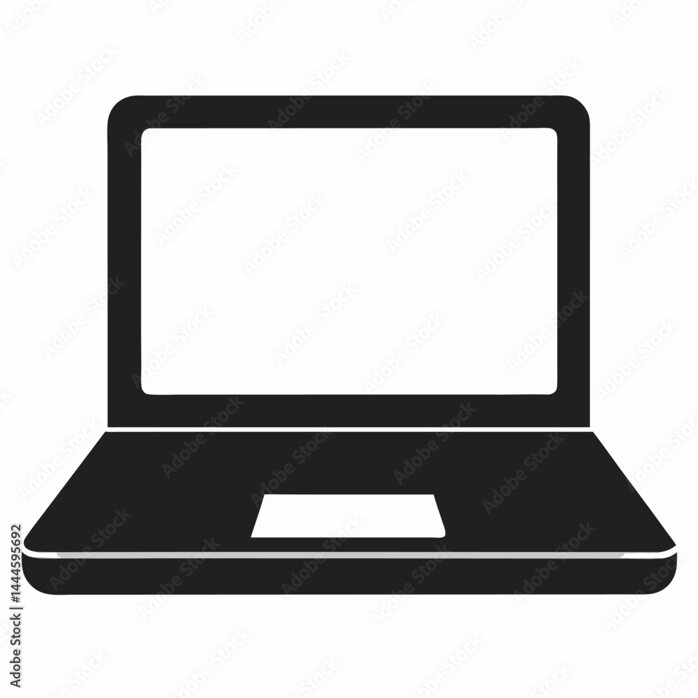 Poster laptop computer or notebook computer flat icon for apps and websites