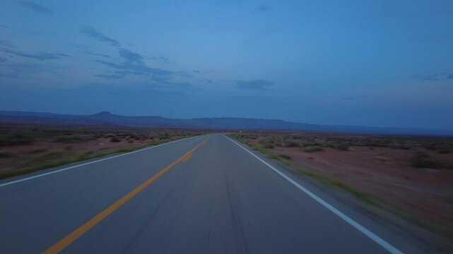 Hyperlapse Driving of Utah Desert Highway 261 Southbound Evening Front View.mov