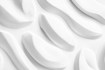 Obraz premium Abstract white shapes with smooth curves and soft shadows create a modern, minimalist design. Clean and organic aesthetic.