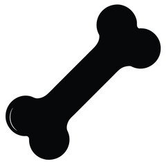 Black silhouette of a bone a dog chew toy icon simple graphic design element