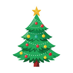 Christmas Tree Drawing with White Background