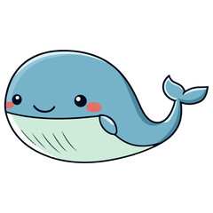 Fototapeta premium blue whale, marine life, vector, transparent background