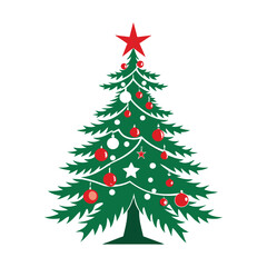 Fototapeta premium Festive Christmas Tree Vector Design