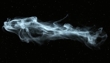 Abstract celestial wisps against a dark night sky.