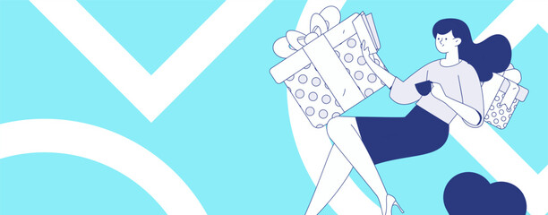 Happy Valentine's Day flat character vector concept business hand drawn illustration
