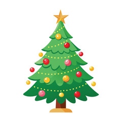 Fototapeta premium Festive Christmas Tree Vector Design
