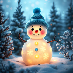 snowman on the snow