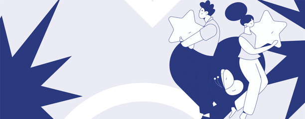 Happy Valentine's Day flat character vector concept business hand drawn illustration
