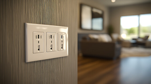 Modern Electrical Outlets in a Living Room