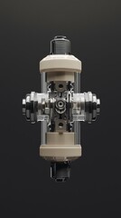 Fototapeta premium Detailed view of a mechanical valve showcasing its engineering and design.