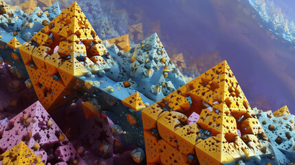 complex mathematical fractals, geometric shapes, colorful, high detail, clean background, elegant abstract art