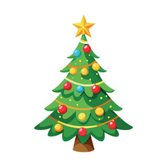 Fototapeta premium Minimalist Christmas Tree Illustration