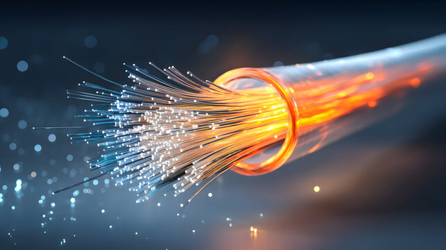 fiber optic cable close-up on dark background illustration
