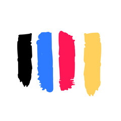 Fototapeta premium Colorful Paint Brush Strokes Illustration