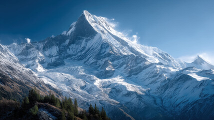 Majestic Snow-Capped Mountain Peak