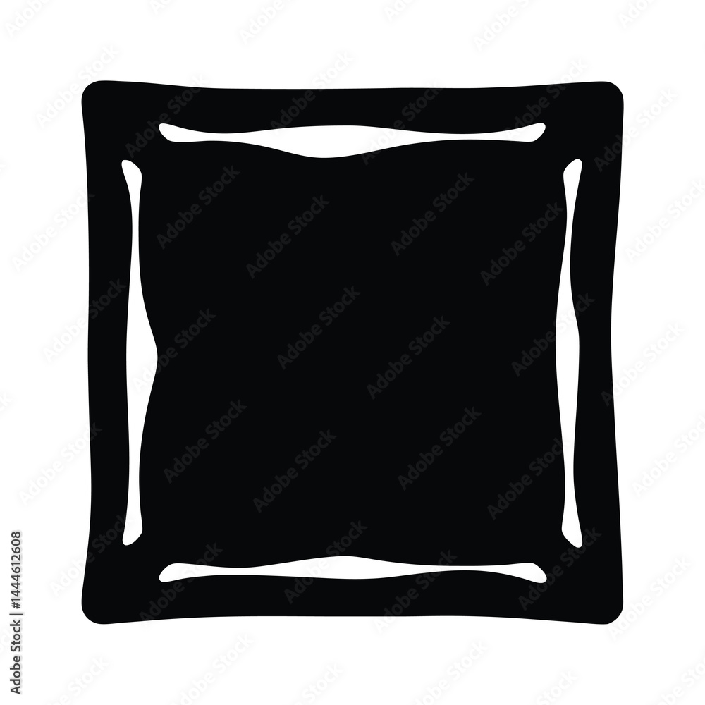 Poster abstract square frame with irregular edges and unique design elements within its border