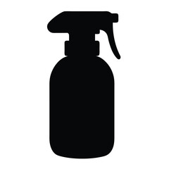 Spray bottle silhouette for cleaning, disinfecting, gardening, or cosmetic uses