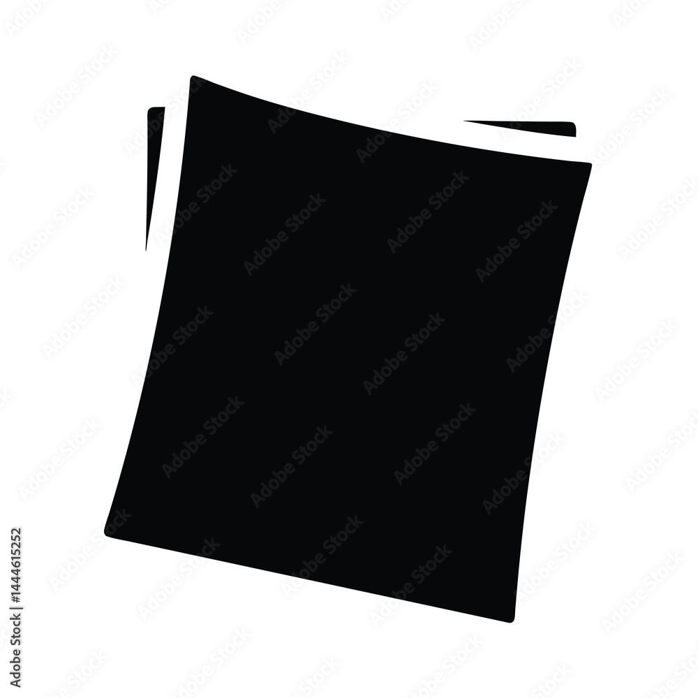 Poster stylized image of two sheets of paper slightly offset in black silhouette