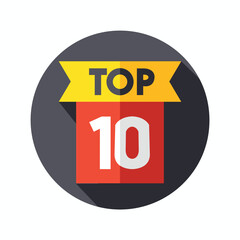 Top 10 banner graphic design icon logo sign symbol social media website coupon. Best in the ranking. Trending tag for web, video, promo, pictures. Counting concept.