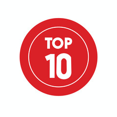 Top 10 banner graphic design icon logo sign symbol social media website coupon. Best in the ranking. Trending tag for web, video, promo, pictures. Counting concept.