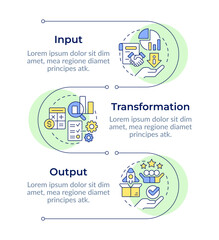 Basic workflow components infographic vertical sequence. Statistical analysis, accountability. Visualization infochart with 3 steps. Circles workflow. Montserrat SemiBold, Lato Regular fonts used