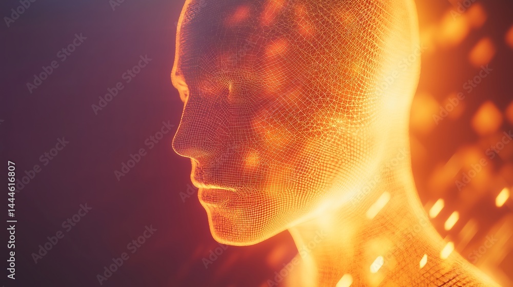 Poster futuristic interface design with ai elements, holographic charts and diagrams, glowing nodes in 3d s