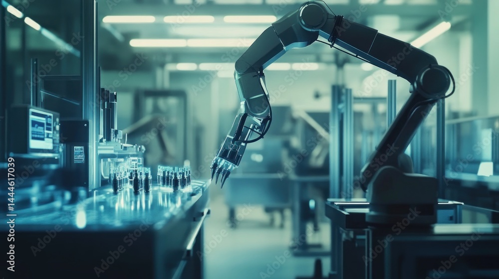 Aufkleber automated robotic arm in a modern factory