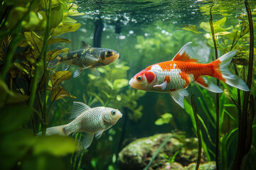 diversity of freshwater fish in their natural habitat.