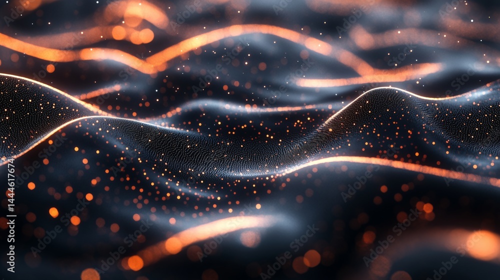 Poster high-tech abstract background, simplified ai interface with light burst, minimal design, smooth text
