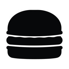 Simple Black Silhouette of a Delicious Double Cheeseburger