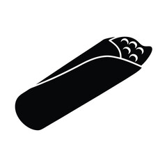 Silhouette of a Delicious Burrito Ready to Eat Mexican Food