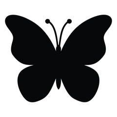 Simple Black Silhouette of a Butterfly Wings Insect Nature Design