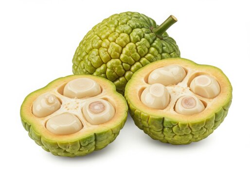 Sentul fruit whole and halved isolated on white background